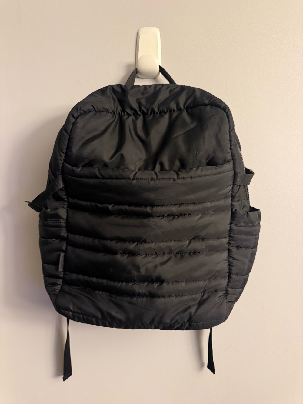 Jason Wu Black Quilted Puffer Backpack Travel Bag With Organizer Pockets